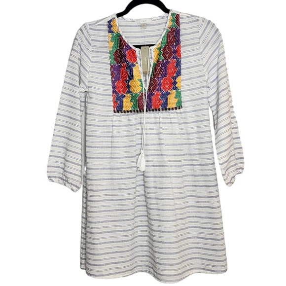 NWT J. Crew Embroidered Stripe Tunic. Women's size XXS - Picture 9 of 13